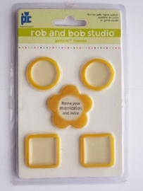 5608- Rob & Bob studio kleine gele lijstjes 2.5x2.5cm