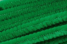 8476 438- 10 stuks chenille draad van 50cm lang en 8mm breed groen