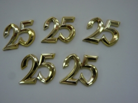 SLK.115- 5 stuks sierletters 25 goudkleur 15mm hoog