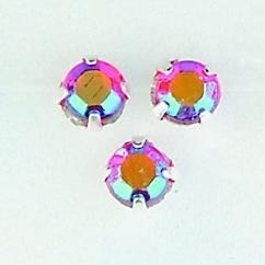 107005/0054- 28 stuks glazen rijg/naai strass steentjes 5mm rond kristal ruby AB