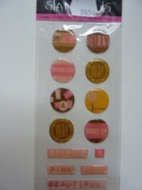 5958- Provocraft stand-outs epoxy stickers zelfklevende buttons 21x8cm OPRUIMING