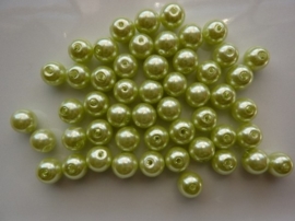 2202.A- 50 x glasparels 8mm pastel lichtgroen - SPECIALE PRIJS!