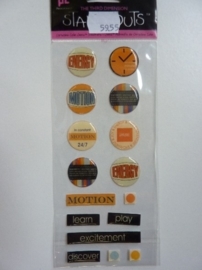 5955- Provocraft stand-outs epoxy stickers zelfklevende buttons 21x8cm OPRUIMING