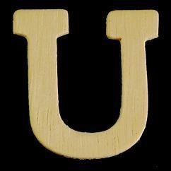 8735 628- 4cm houten letter U