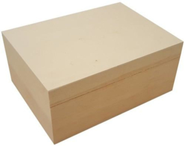 CE811720/0210- houten kist rechthoek met losse deksel 22.9x16.9x10cm (A5) pine