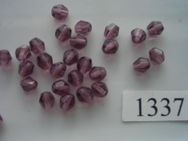 25 stuks tsjechische kristal facet geslepen glaskralen paars 6x5.5 mm 1337