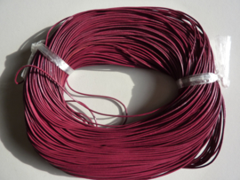 100 meter echt leren veter rood/bruin aubergine van 1mm dik - AA kwaliteit - SUPERLAGE PRIJS!