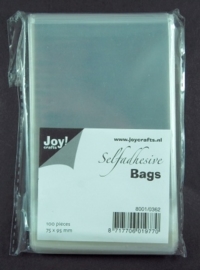 JOY8001/0362- 100 stuks kaartenzakjes zelfklevend 75x95mm