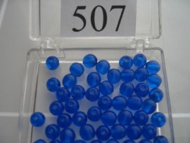 507 Ronde glaskraal 5.5  mm. blauw