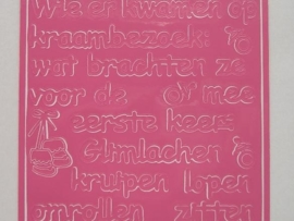 186- diverse teksten roze 10x20cm
