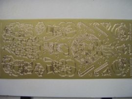 325- diverse kerst afbeeldingen goud 10x20cm