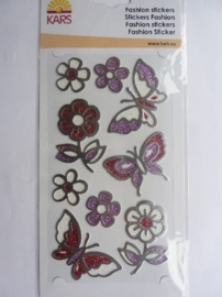 005309-B- fashion stickers metallook vlinders 10x18cm OPRUIMING