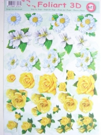 kn/459- A4 knipvel AANBIEDING foli art no.621 bloemen