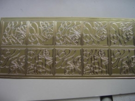 st101- inkleur sticker met bloemen goud 10x20cm