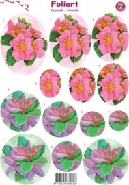 664- pyramide knipvel Foliart bloemen licht roze A4 -117149/0684