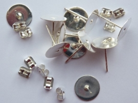 CH.901.10- 10 stuks platte oorstekers met schuifjes 10mm - SUPERLAGE PRIJS!