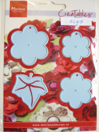 0002497- Marianne Design Creatables stencil nr.196 bloem labels (de grootste is 4.5cm) OPRUIMING