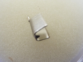20 x veterklemmen/koordkapjes 12mm staalkleur voor veters van 2.5 tot 4mm dik -CN056E