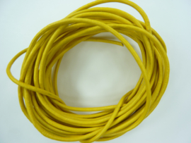 5 meter echt leren veter geel van 2mm dik - AA+ kwaliteit - SUPERLAGE PRIJS!