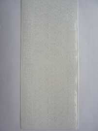 st979- stickervel met hartjes randjes van ca.1.5cm breed 10x23cm wit
