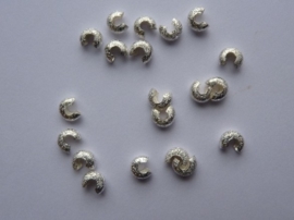 20 x knijpkralen verbergers verzilverd stardust - 3,2 mm rond