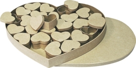 1929 3003- 24 x eco shapes in hart advent doos van papier mache 37x33x4cm