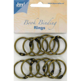 JOY6200/0132- 12 stuks boekbinders-ringen van 30mm brons