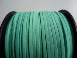 3 meter imitatie suede veter van 3mm breed groenig turquoise / mint
