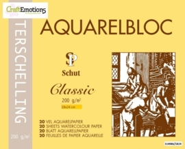 CE114986/1824- 20 vel Schut Terschelling aquarelbloc classic 200grams 18x24cm