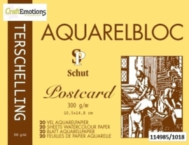 CE114985/1015- 20 vel Schut Terschelling aquarelbloc postcard 300grams 10.5x14.8cm