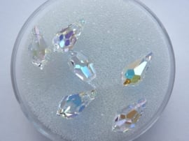 002210/0706- 6 x swarovski kristal hangers druppelvorm 11x5.5mm crystal AB
