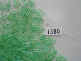 1580- 9.5mm glazen stiftjes groen AB coating 15gr