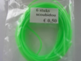 209 - Scoubidou touwtjes 6 stuks neon licht groen