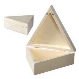 KN8735 689- 6 stuks houten kistjes driehoek 14x14x5cm