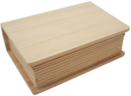 CE811725/0520- houten kist boekvorm 20x14x6.9cm paulownia