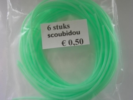 213 - Scoubidou touwtjes 6 stuks mint groen