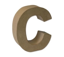 1929 3103- stevige decoratie letter van papier mache - 3D letter C