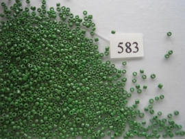 583- 2.3mm glazen rocailles parelmoer l.groen 15gr