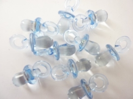 0 CH.1465.10- 10 stuks transparante babyspeentjes babyblauw van 30mm