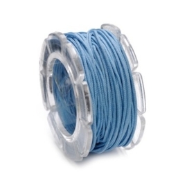 002290/0354- 10 meter waxcord met nylonkern blauw 0.6mm dik