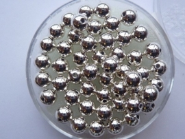 35 x ronde waxparels in een doosje 6mm zilver - 6067 700