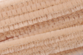 8476 209- 10 stuks chenille draad van 50cm lang en 8mm breed apricot