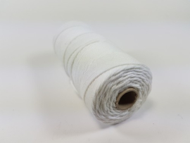 CE890030/1600- 110 mtr katoen macramé touw spoel 1.5mm 100grs - wit