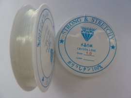 elastisch nylondraad 1.0mm transparant 7.50 meter - AANBIEDING EXTRA LAGE PRIJS!