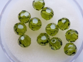 109206/0150- 12 x swarovski kristal kralen rond 6mm olivine green