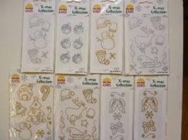 005846- setje met diverse Xmass collection accessoires 8 x strass stickers OPRUIMING