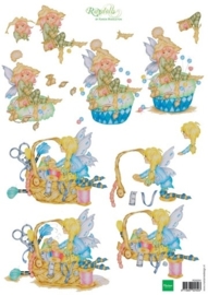 kn/1920- A4 3D knipvel Marianne design Ragdolls sewing fairies  -  117148/4204