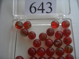 20 stuks 643 Ronde glaskraal 8 mm. donker rood