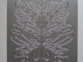 st717- sticker met grote ornamenten zilver 10x20cm