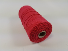 CE890030/1606- 110 mtr katoen macramé touw spoel 1.5mm 100grs - rood